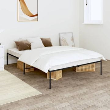 Vidaxl Metalni okvir za krevet crni 120x190 cm