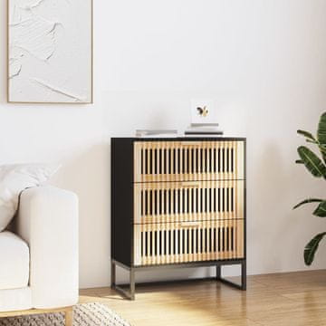 Vidaxl Ormarić, crni, 60x30x75 cm, materijal na bazi drva