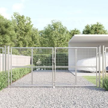 Vidaxl Mrežasta vrtna vrata srebrna 300x175 cm