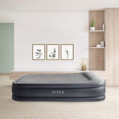 Intex Dura-Beam Deluxe Pillow Rest bračni krevet na napuhavanje, svijetlo siva