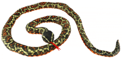 Teddies Plišana zmija, 200 cm, crna, narančasta i siva