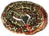 Plišana zmija, 200 cm, crna, narančasta i siva