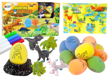 slomart DIY Set Bojanje Jaja Dinosaura LEAN TOYS