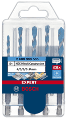 BOSCH Professional 5-dijelni set svrdla EXPERT HEX-9 MultiConstruction, 4/5/6/6/8 mm (2608900585)