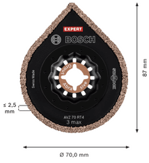 BOSCH Professional ploča za skidanje morta EXPERT 3 max AVZ 70 RT4 za višenamjenske alate, 70 mm (2608900041)