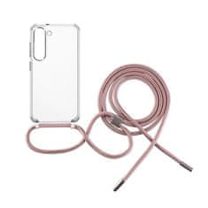 FIXED Zaštitna maskica ​​za vrat s ružičastom vezicom za Apple iPhone 13, prozirna (FIXPUN-1040-PI)