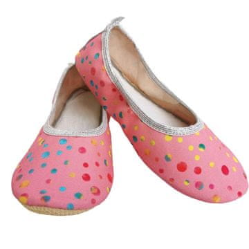 Copa cop Školske tekstilne papuče Točkice - Roza