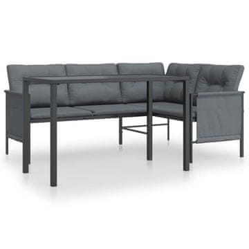 Vidaxl 2-dijelni vrtni blagovaonski set antracit čelični