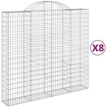 Vidaxl Lučne gabionske košare 8 kom 200x50x180/200cm pocinčano željezo