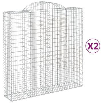 Vidaxl Lučne gabionske košare 2 kom 200x50x200/220cm pocinčano željezo