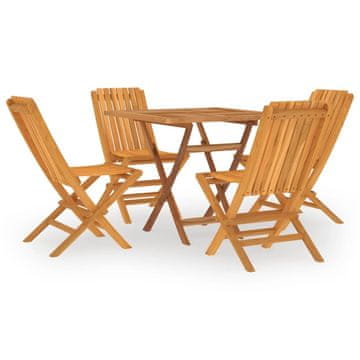 Vidaxl 5-dijelni vrtni blagovaonski set od masivne tikovine