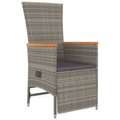 Vidaxl 7-dijelni vrtni blagovaonski set sivi od poliratana