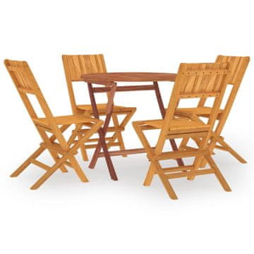 Vidaxl 5-dijelni vrtni blagovaonski set od masivne tikovine