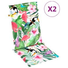 Vidaxl Vrtni jastuci za stolice 2 kom višebojni 120x50x3 cm od tkanine