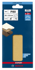 BOSCH Professional 10-dijelni set brusnih papira s 8 rupa EXPERT C470 za vibracijske brusilice, 93 x 230 mm, G 80 (2608900835)