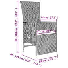Vidaxl 7-dijelni vrtni blagovaonski set od poliratana s jastucima bež