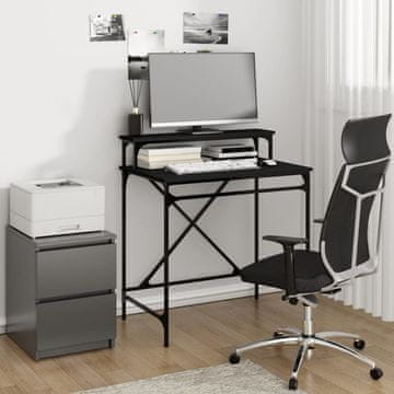 Vidaxl Radni stol, crni, 80x50x90 cm, materijal na bazi drva i željeza