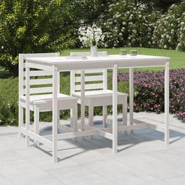 Vidaxl Vrtni stol Bijeli 159,5x82,5x110 cm Masivni borov drvo