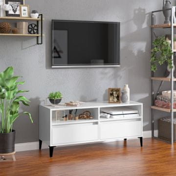 Vidaxl TV ormarić visoki sjaj bijeli 100x34,5x44,5 cm