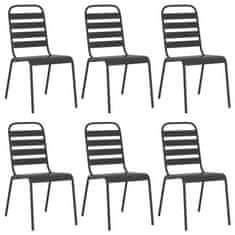 Vidaxl 7-dijelni vrtni blagovaonski set antracit čelični