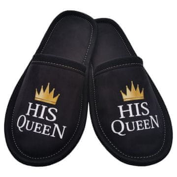 Copa cop Tekstilne papuče s natpisom His Queen