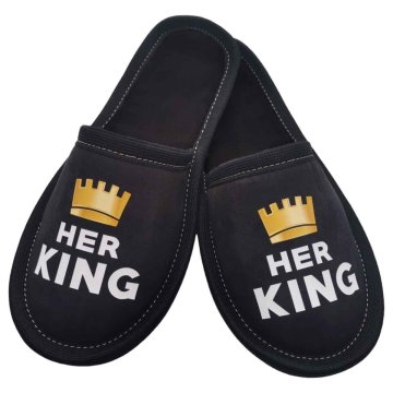 Copa cop Tekstilne papuče s natpisom Her King