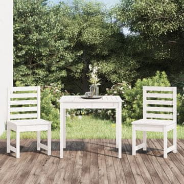 Vidaxl Vrtni bistro set od 3 dijela, bijeli, borovina