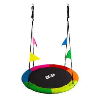 Aga Viseća ljuljačka krug 90 cm Šestobojna s zastavicama