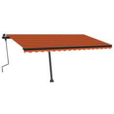 Vidaxl Tenda na ručno uvlačenje LED 450 x 350 cm narančasto-smeđa