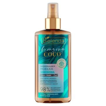 Bielenda Bronzing Coco samotamnjujuća krema s kokosom za tijelo i lice 2 u 1 150 ml