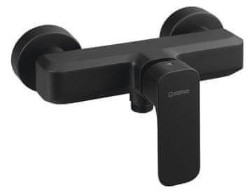 SAPHO Mat crna zidna miješalica za tuš SPY, 195 mm