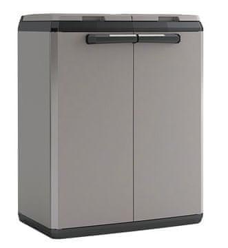 KETER Ormarić za reciklažu SPLIT CABINET BASIC, siva, 2x110L, plastika