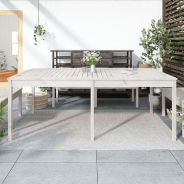 Vidaxl Vrtni stol Bijeli 203,5x100x76 cm Masivni borov drvo