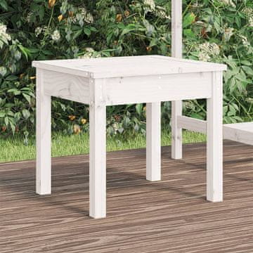 Vidaxl Vrtna klupa bijela 50x44x45 cm masivno borovo drvo
