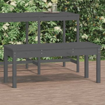 Vidaxl Vrtna klupa siva 109x44x45 cm masivno borovo drvo