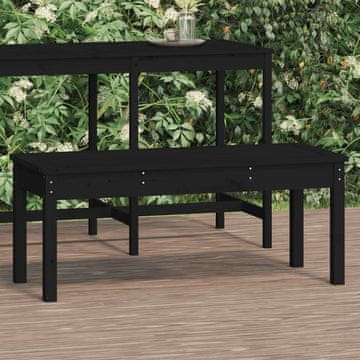 Vidaxl Vrtna klupa crna 109x44x45 cm masivno borovo drvo