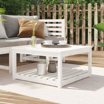 Vidaxl Vrtni stol Bijeli 82,5x82,5x45 cm Masivni borov drvo