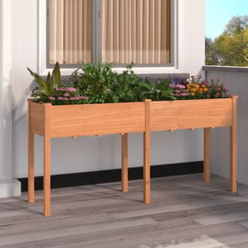 Vidaxl Smeđi stalak za biljke s podstavom 161x45x76 cm drvo jele