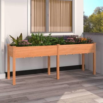 Vidaxl Smeđi stalak za biljke s podstavom 203x53x76 cm Jelovina