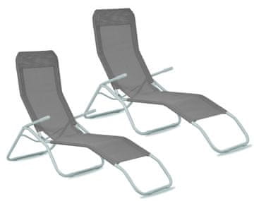Aga 2x Vrtni ležaljka SIESTA Siva