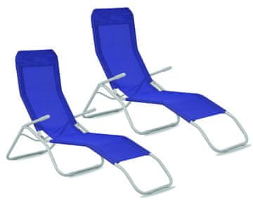 Aga 2x Vrtni ležaljka SIESTA Tamno plava