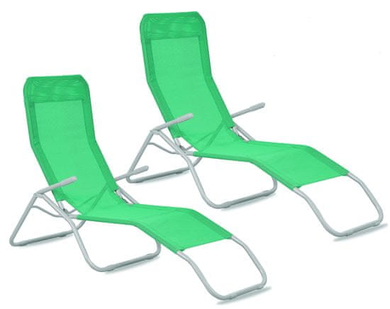 Aga 2x Vrtni ležaljka SIESTA Zelena
