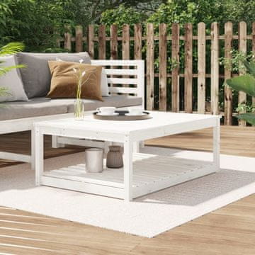 Vidaxl Vrtni stol Bijeli 121x82,5x45 cm Masivni borov drvo