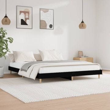 Vidaxl Okvir kreveta, crni, 200x200 cm, materijal na bazi drva