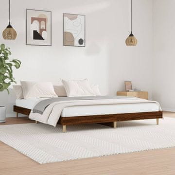 Vidaxl Okvir za krevet Smeđi hrast 200x200 cm Materijal na bazi drveta