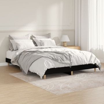 Vidaxl Okvir kreveta, crni, 140x190 cm, materijal na bazi drva