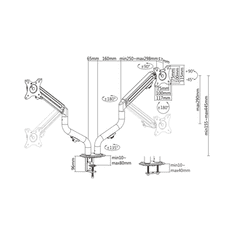 Gembird Nosač za dva monitora MA-DA2-02 17”-32”