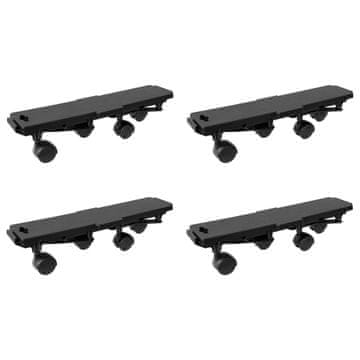 Vidaxl Kolica s 4 kotača 4 kom crna od polipropilena 170 kg