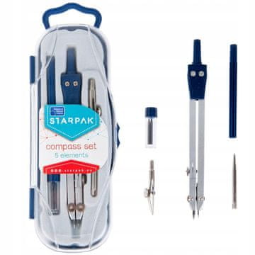 STARPAK Školski set od 5 metalnih kompasa