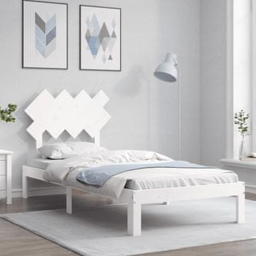 Vidaxl Okvir kreveta bez madraca bijeli 90x200 cm masivni borov drvo
